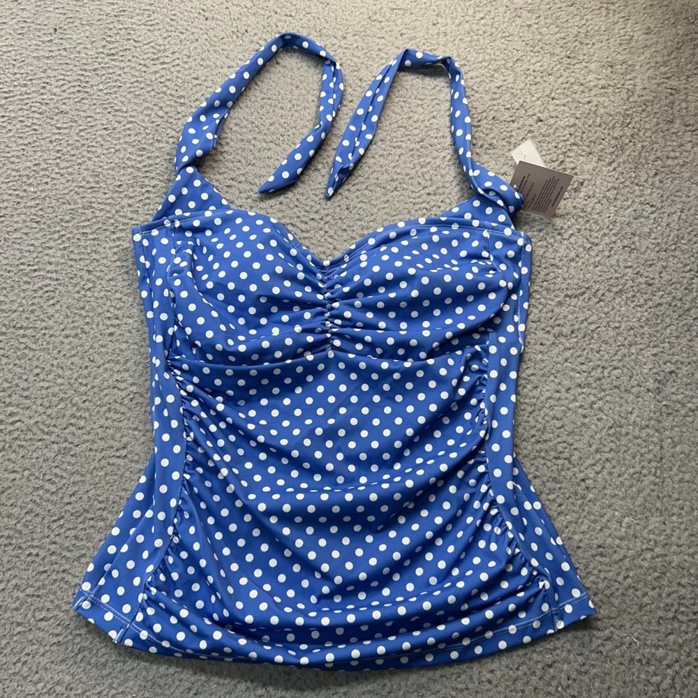 Ruby Ribbon Swim Tank Tankini Womens Size 14 Beach Swimwear Polka Dot NWT